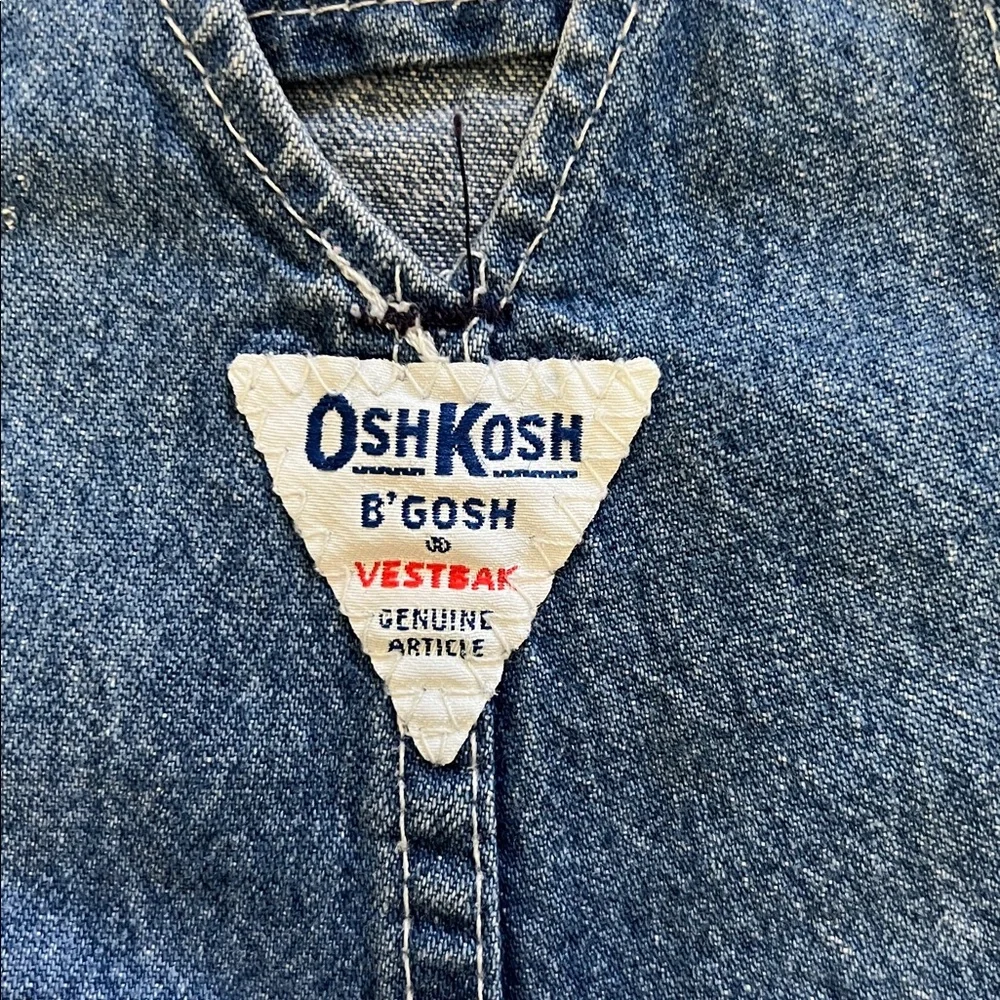 Vintage OshKosh BGosh Vestbak Genuine Article Union Made Baby Denim Overalls 3-6